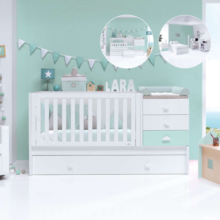 Convertible Cribs Alondra | Convertible Crib Sero Bubble Mint · K554 Mint Green