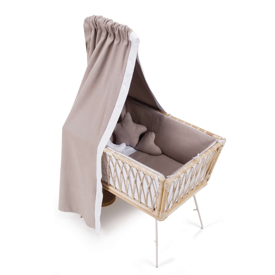 Baby Cribs Alondra | Canopy In Light Grey Fabric For Rattan Cot/Crib · 661 114 Galaxy