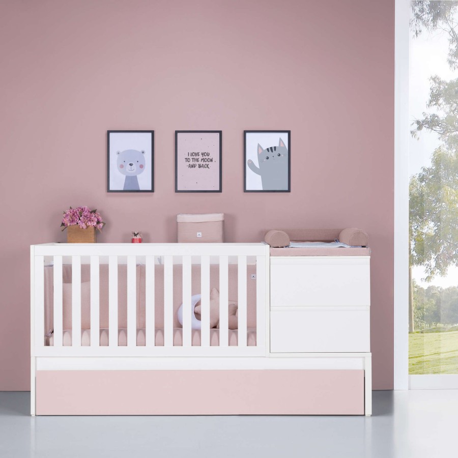 Convertible Cribs Alondra | Convertible Crib 70X140 Inside Flamingo · K404-M1142