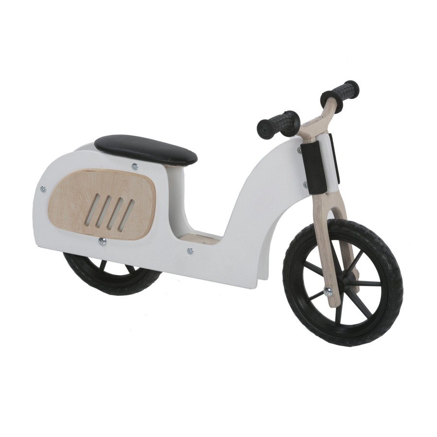 Montessori Alondra | Wooden Motorbike With Rubber Wheels · U35Mot-7700 White