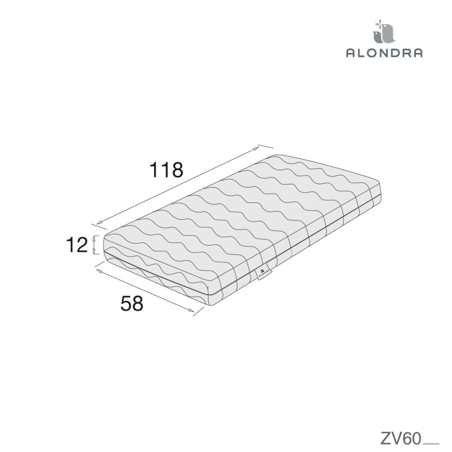 Co-Sleeping Cots Alondra | Memory Foam Mattress For Baby Cot (60X120Cm) · Zv60-120 60X120 Cm