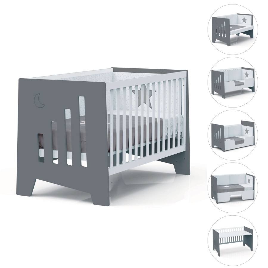 Co-Sleeping Cots Alondra | Co-Sleeping And Montessori Cot (6In1) Omni-Xl Marengo 70X140 · C191