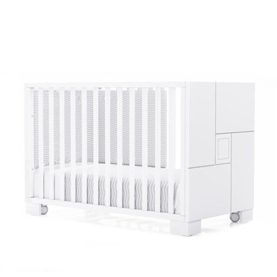 Baby Cots Alondra | Cot Clip Collection 60X120 Cm With Wheels · C156 White