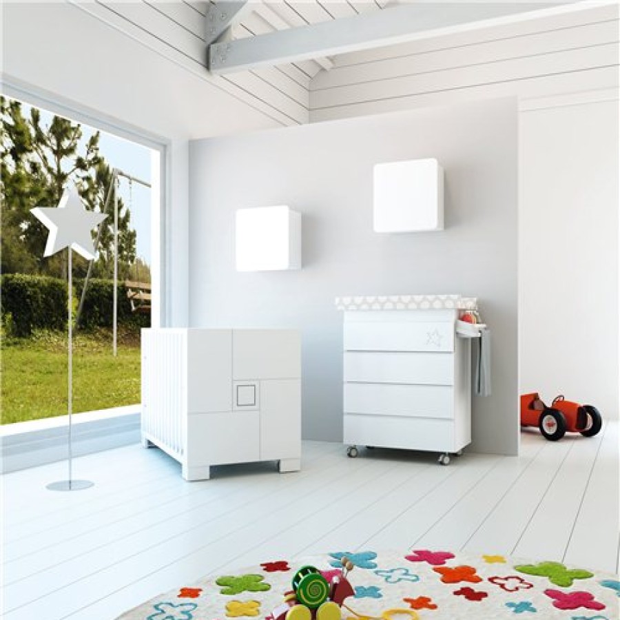 Baby Cots Alondra | Cot Clip Collection 60X120 Cm With Wheels · C156 White