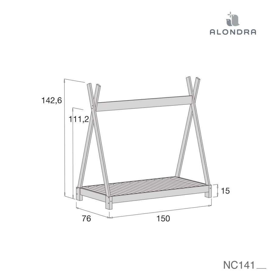 Montessori Alondra | Montessori Indy Bed Frame 70X140Nc141-M70 Default Title