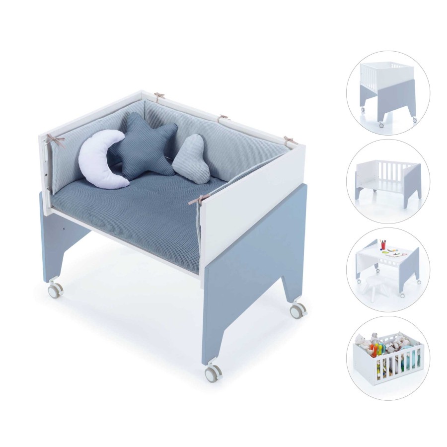 Baby Cribs Alondra | Blue Co-Sleeping Crib 50X80 Equo · C10-M7751