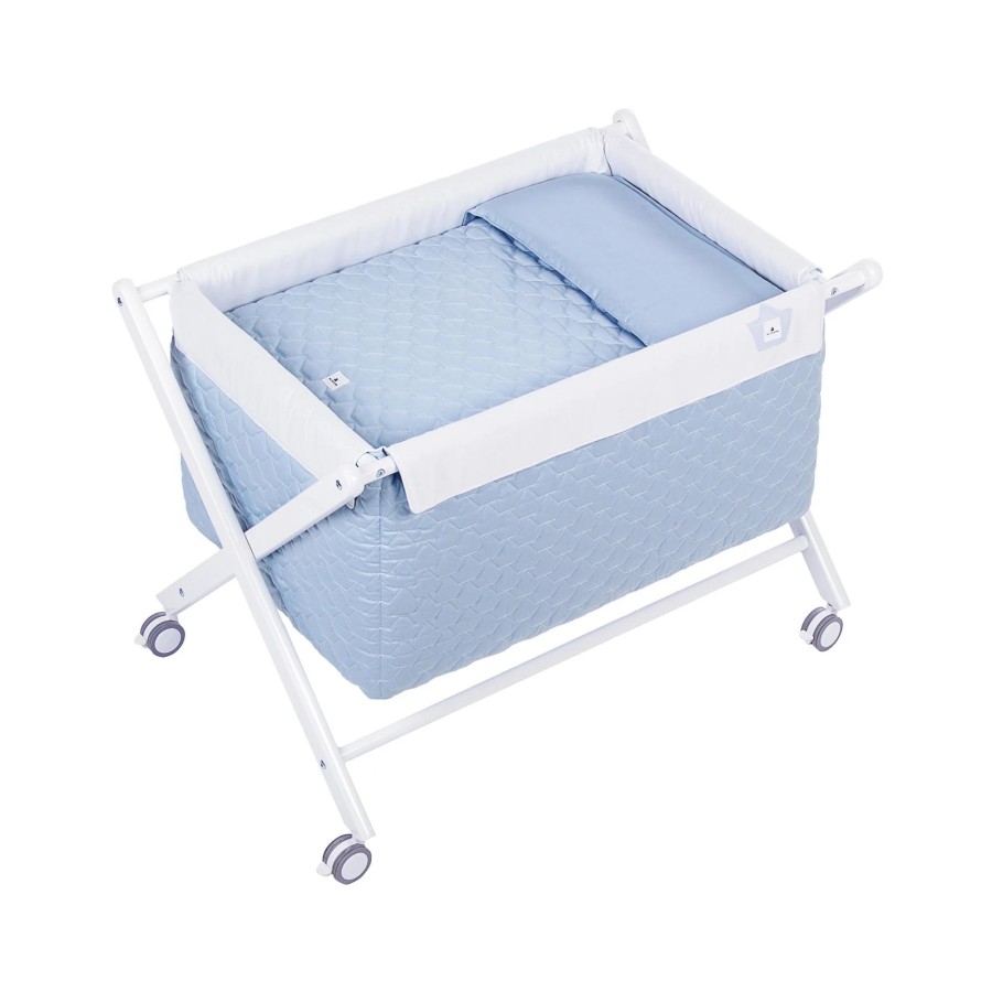 Baby Cribs Alondra | Blue Baby Crib With Wheels · 670-151 Navio Celeste