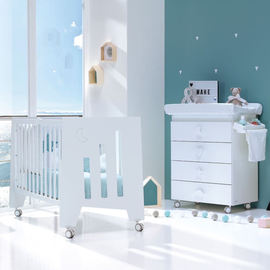 Baby Cots Alondra | Cot And Desk 60X120Cm 5 Stages Omni White · C181-M7700