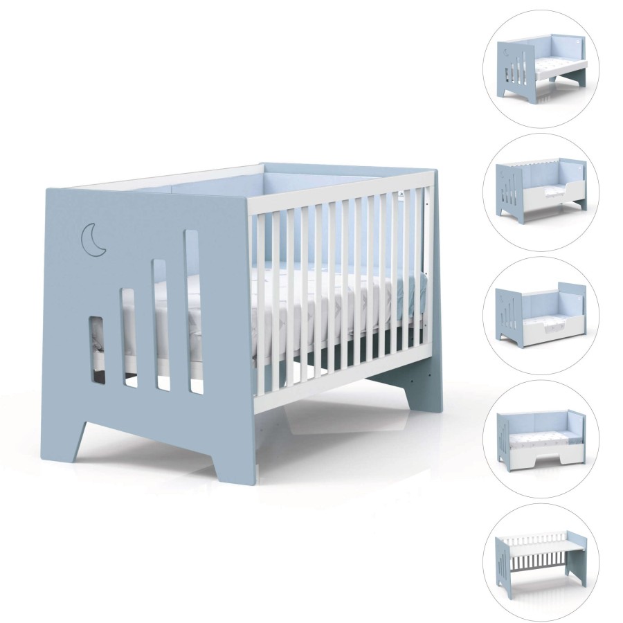 Co-Sleeping Cots Alondra | Co-Sleeping And Montessori Cot (6In1) Omni-Xl Blue 70X140 · C191