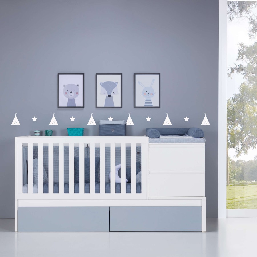 Convertible Cribs Alondra | Convertible Crib 70X140 Inside Blu Denim · K404-M1141