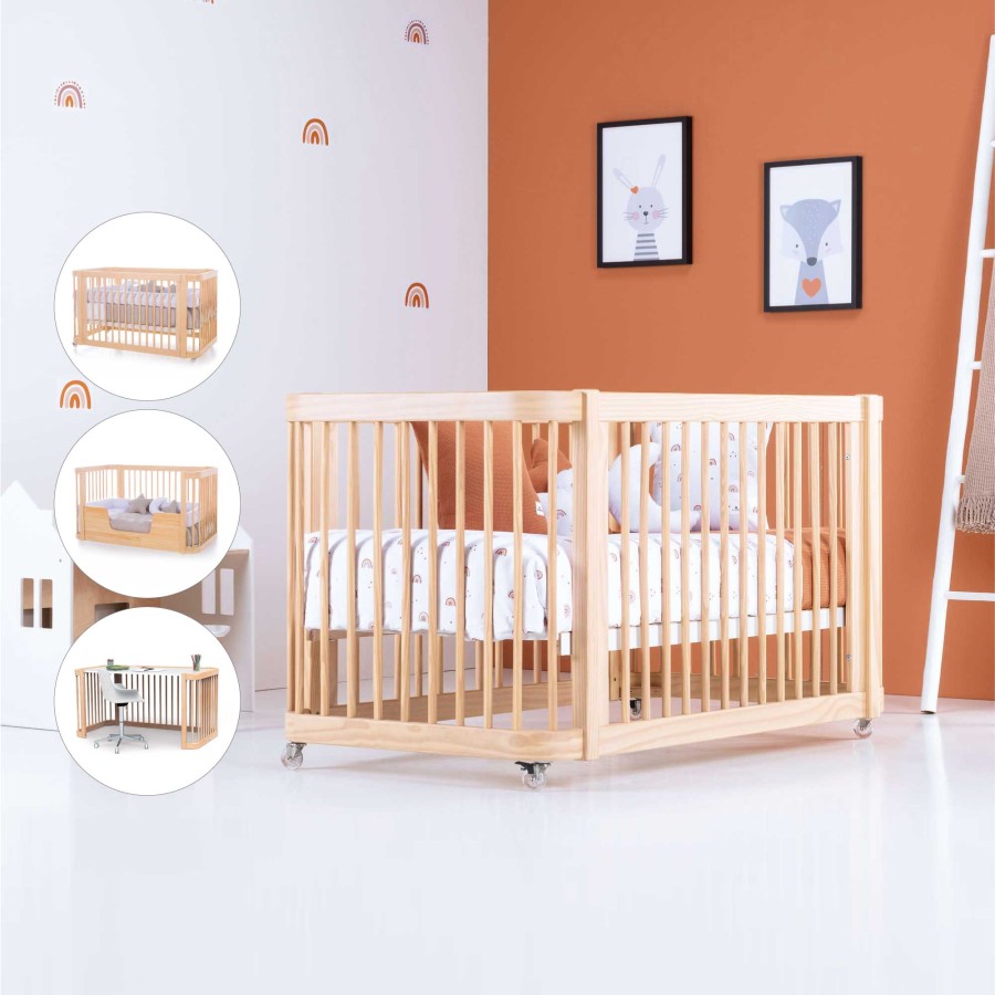 Baby Cots Alondra | Cot- Bed For Babies (3In1) Crea Due Nomad 70X140 - C300