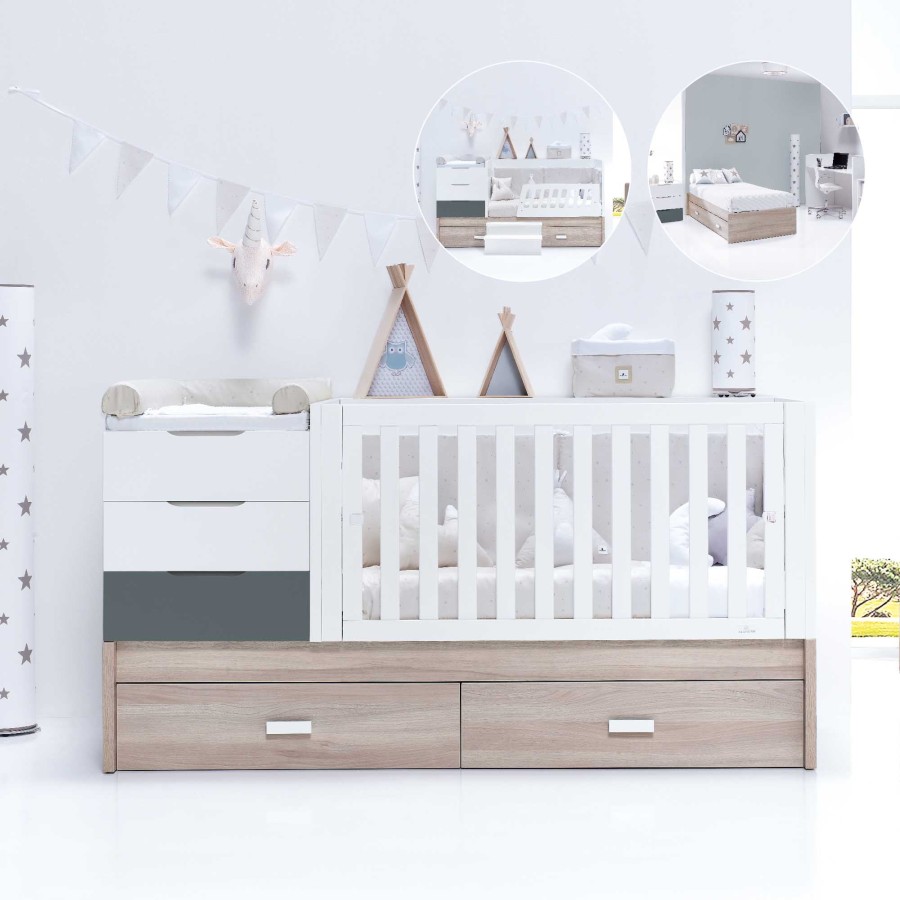 Convertible Cribs Alondra | Sero Loft Convertible Crib 70X140Cm · K547 Marengo