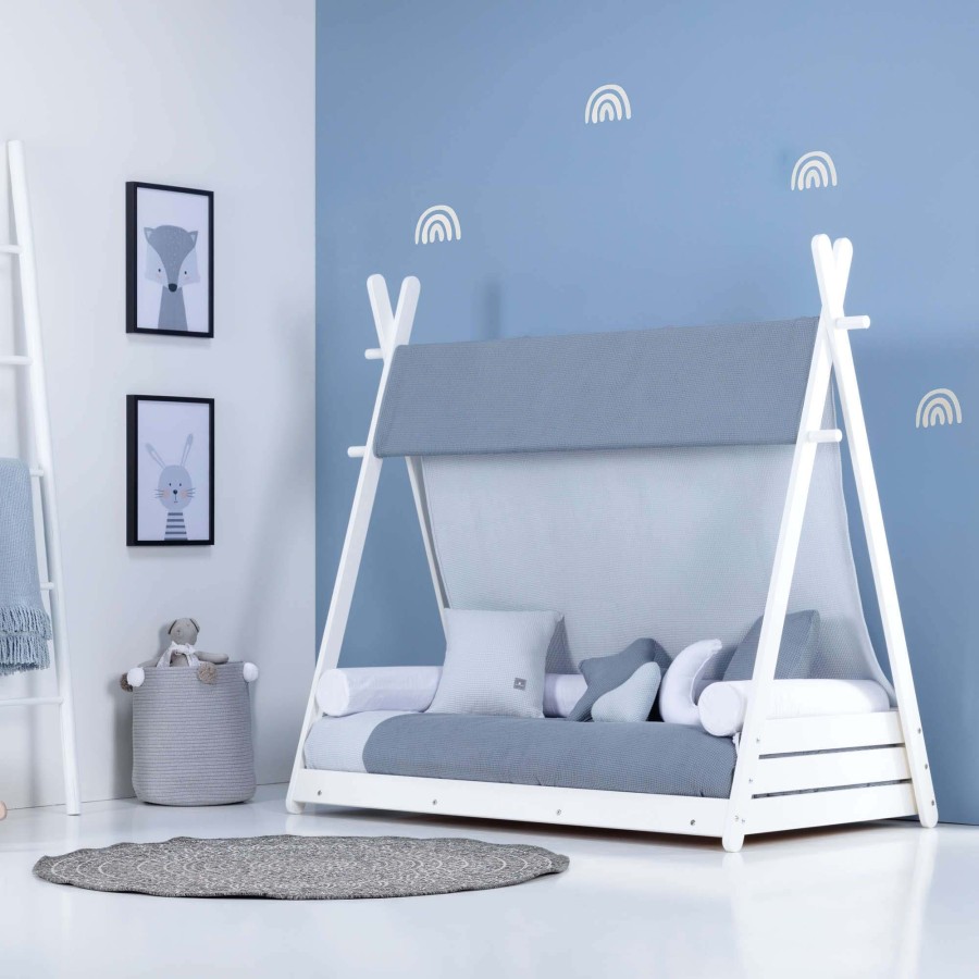 Montessori Alondra | Montessori Kids Bed Homy-Xl 90X200Cm - 121 Alba Blu