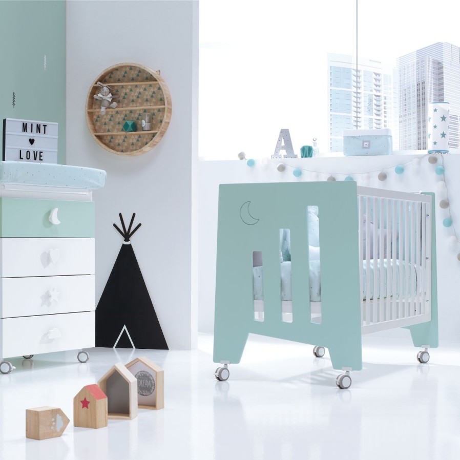 Baby Cots Alondra | Cot And Desk 60X120Cm 5 Stages Omni Mint · C181-M7755