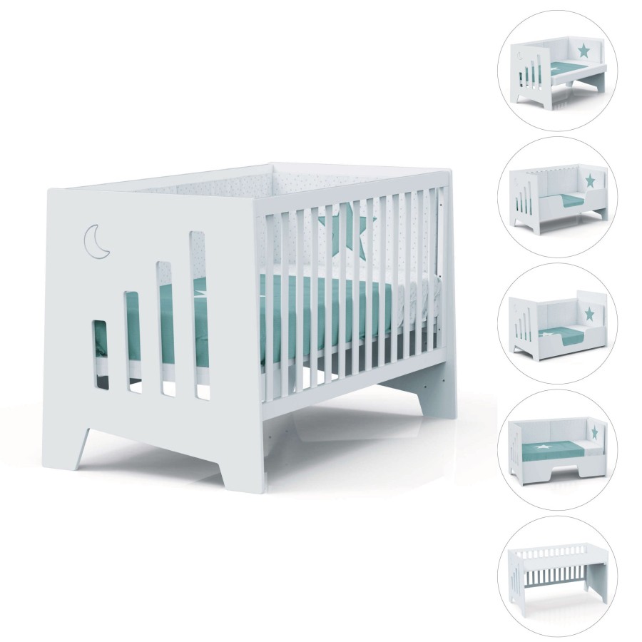 Co-Sleeping Cots Alondra | Co-Sleeping And Montessori Cot (6In1) Omni-Xl White 70X140 · C191