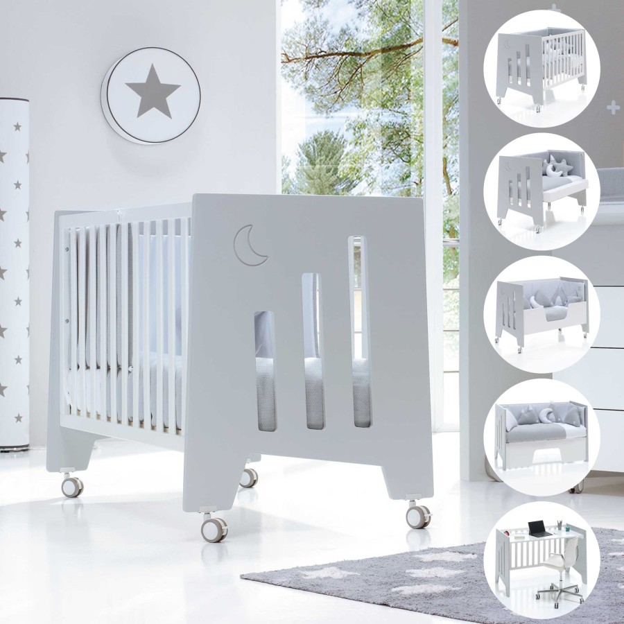 Baby Cots Alondra | Cot And Desk 60X120Cm 5 Stages Omni Grey · C181-M7778