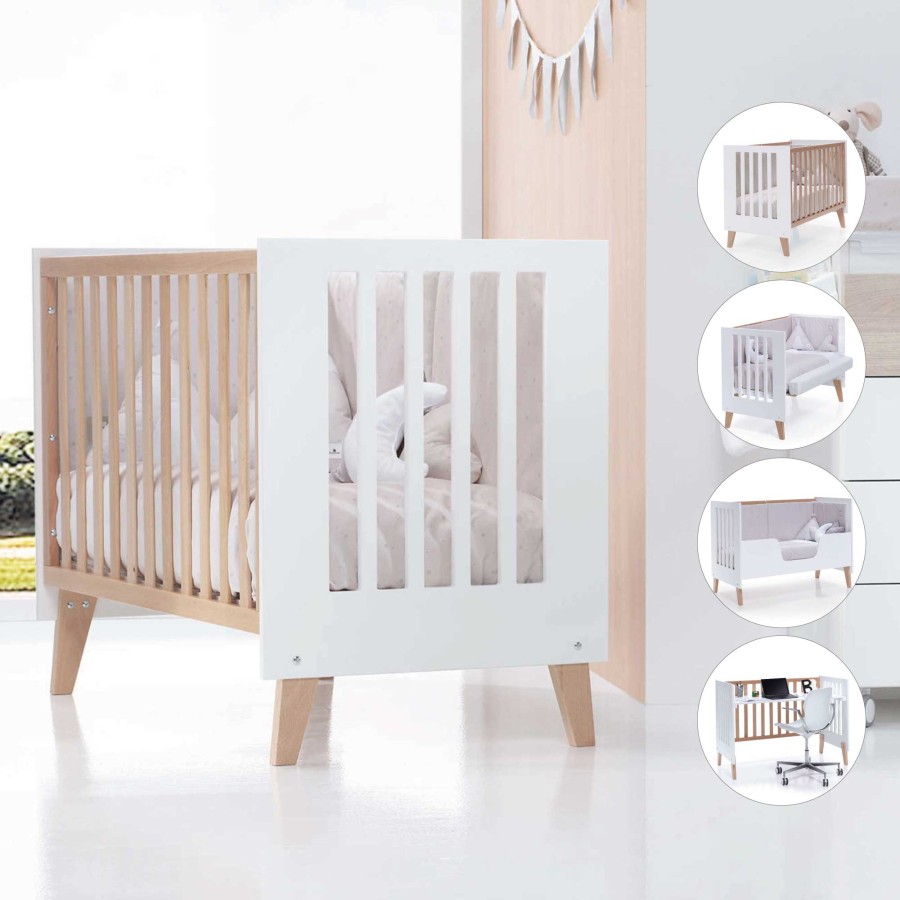 Baby Cots Alondra | Wooden Co-Sleeping Cot 4 In 1 Nexor Natural · C187R-M7795