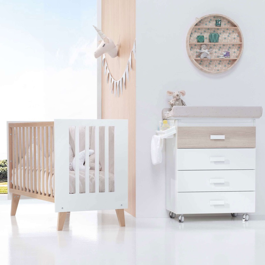 Baby Cots Alondra | Wooden Co-Sleeping Cot 4 In 1 Nexor Natural · C187R-M7795