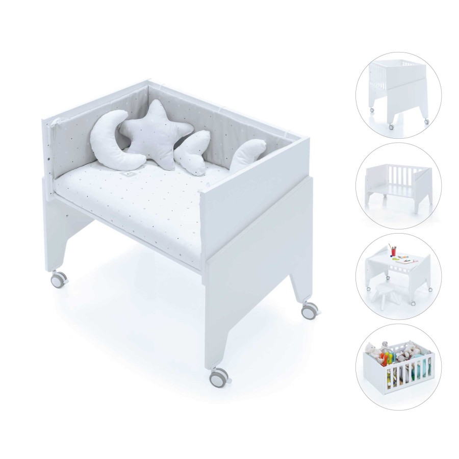 Baby Cribs Alondra | White Co-Sleeping Crib 50X80 Equo · C10-M7700