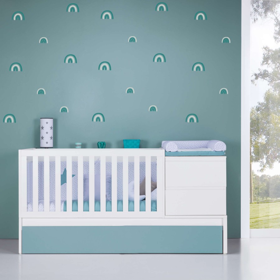 Convertible Cribs Alondra | Convertible Crib 70X140 Inside Mare · K404-M1181 Aquamarine