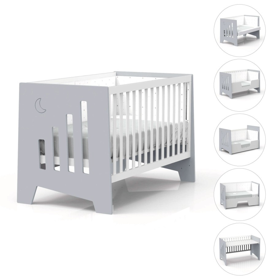 Co-Sleeping Cots Alondra | Co-Sleeping And Montessori Cot (6In1) Omni-Xl Grey 70X140 · C191