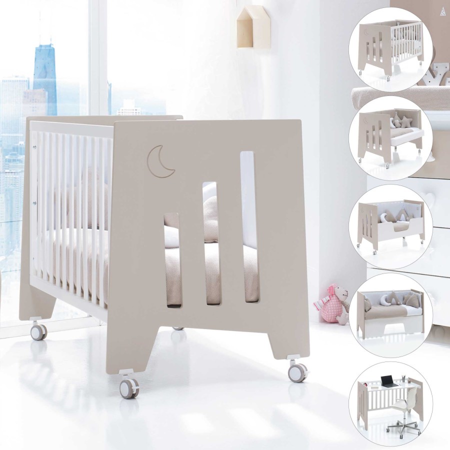 Baby Cots Alondra | Cot And Desk 60X120Cm 5 Stages Omni Beige · C181-M7753