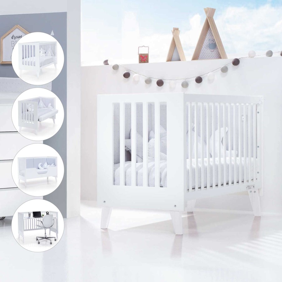 Baby Cots Alondra | Co-Sleeping Cot 4 In 1 Nexo White · C187-M7700