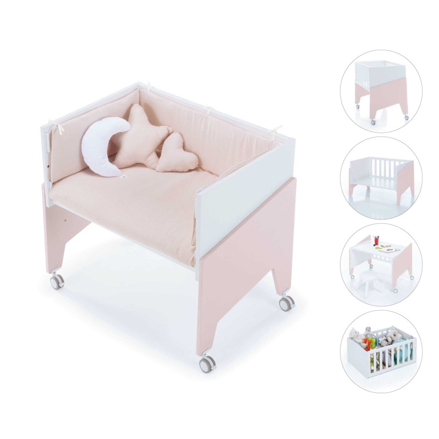 Baby Cribs Alondra | Pink Co-Sleeping Crib 50X80 Equo · C10-M7752