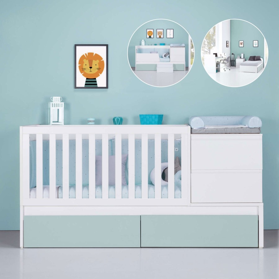 Convertible Cribs Alondra | Convertible Crib 70X140 Inside Mint · K404-M1155 Mint Green