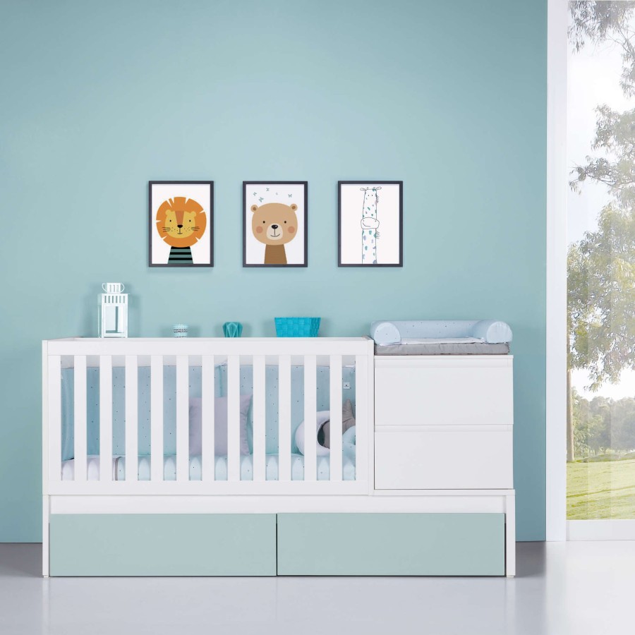 Convertible Cribs Alondra | Convertible Crib 70X140 Inside Mint · K404-M1155 Mint Green