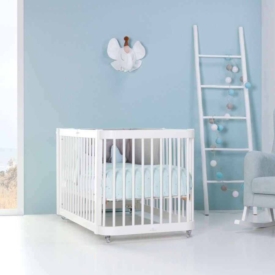 Baby Cots Alondra | Cot- Bed For Babies (3In1) Crea Due White 70X140 - C300