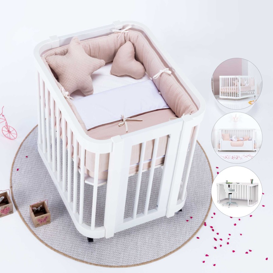 Baby Cribs Alondra | Crib, Cot And Bed All-In-One (4In1) Crea Tre White 60X80 And 70X140 - C301