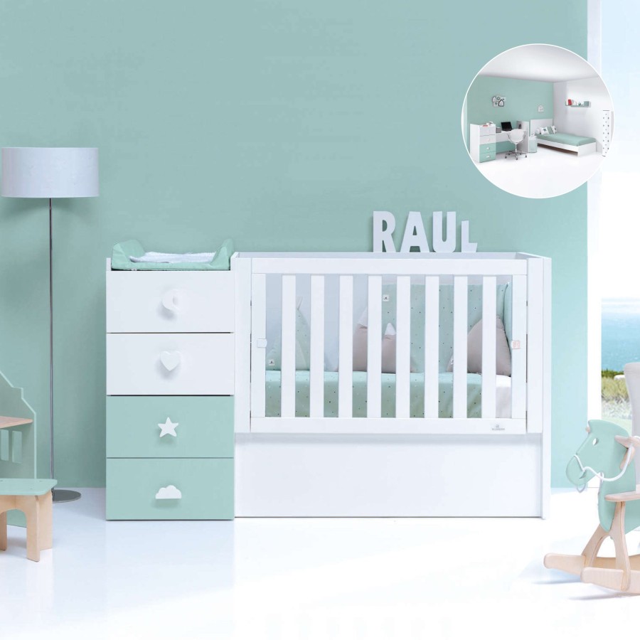 Convertible Cribs Alondra | Convertible Crib - Just Bubble Mint · K374-M7755 Mint-Green