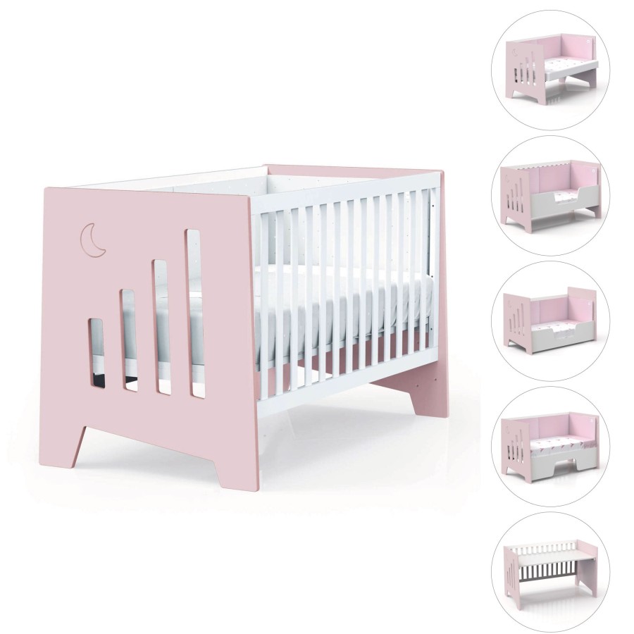 Co-Sleeping Cots Alondra | Co-Sleeping And Montessori Cot (6In1) Omni-Xl Pink 70X140 · C191