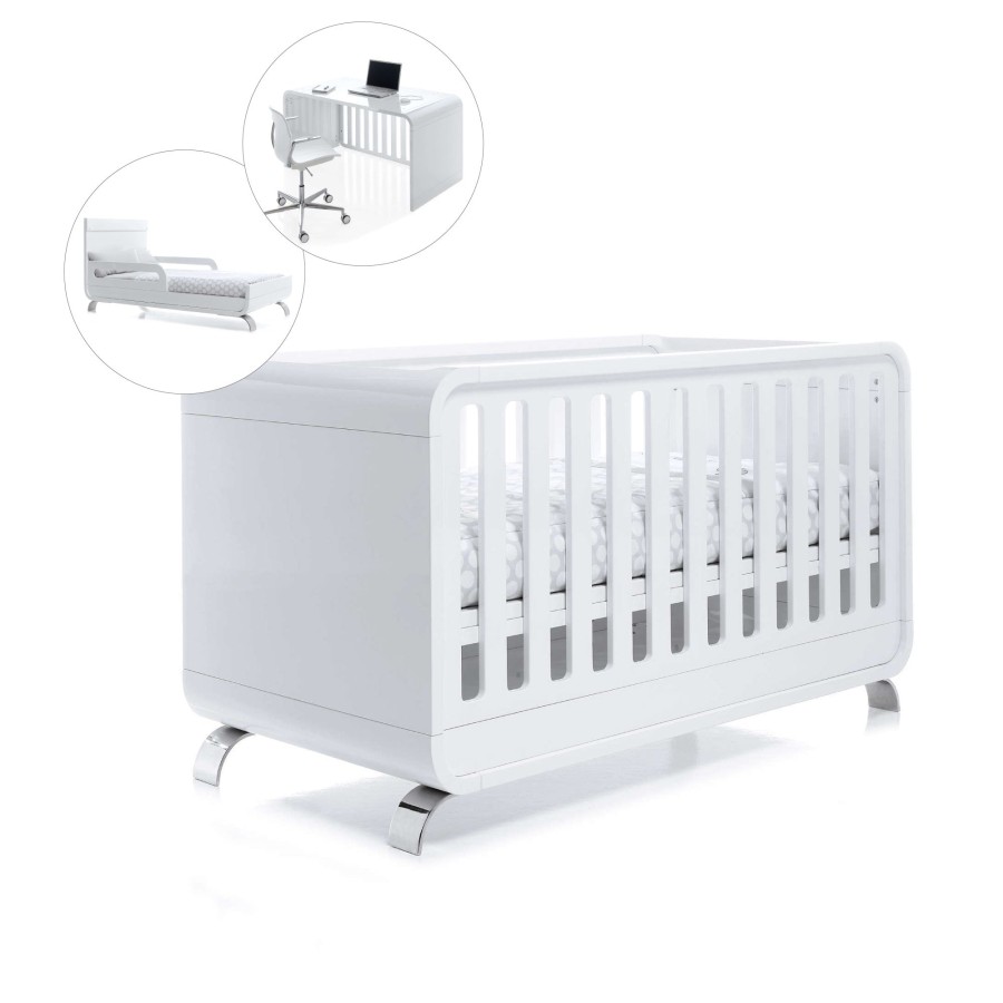 Baby Cots Alondra | Premium Cot - Bed - Desk With Steel Legs (70X140Cm) · C137