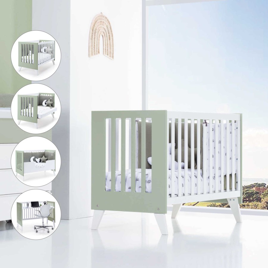 Baby Cots Alondra | Co-Sleeping Cot 4 In 1 Nexo Erba Olive-Green · C187-M7756