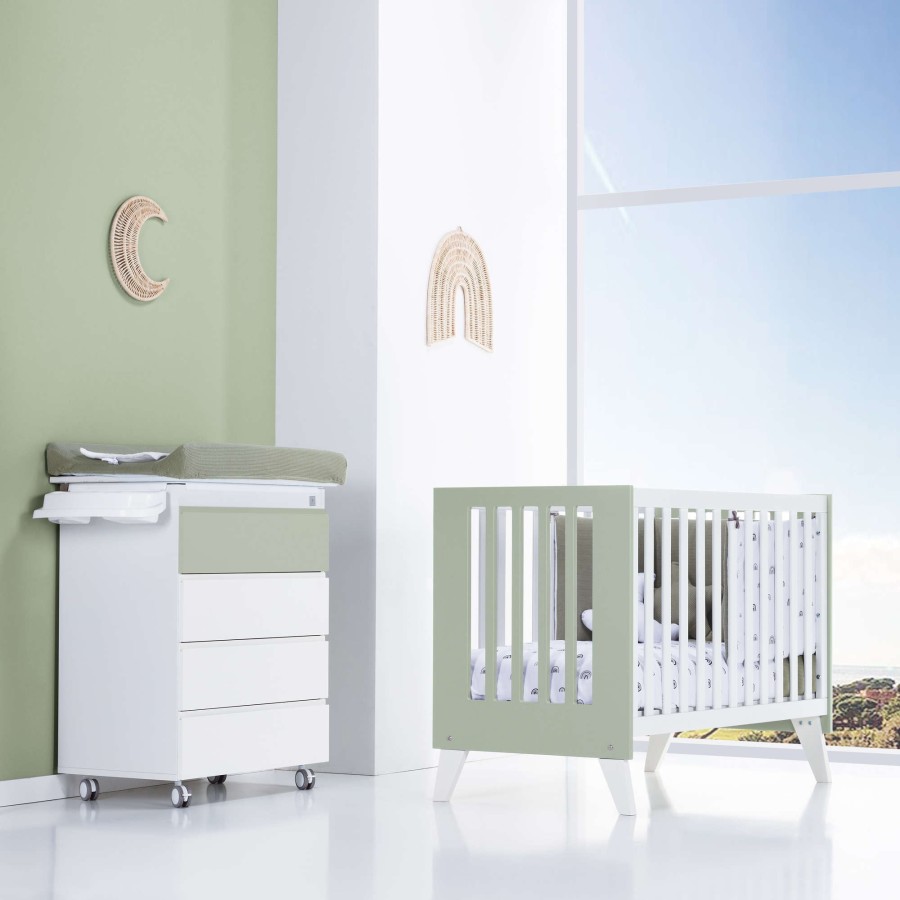 Baby Cots Alondra | Co-Sleeping Cot 4 In 1 Nexo Erba Olive-Green · C187-M7756